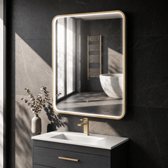 [BLQ732] Quixhill Contemporary Inset Framed LED Touch Sensor Mirror with De-mister Pad, 700 x 500mm - Choice of Colour - Lifestyle 2