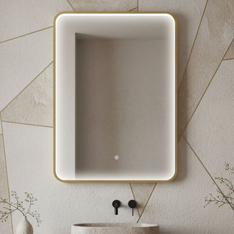 [BLQ732] Quixhill Contemporary Inset Framed LED Touch Sensor Mirror with De-mister Pad, 700 x 500mm - Choice of Colour - Silo