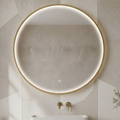 [BLQ742] Quixhill Contemporary Round Inset Framed LED Touch Sensor Mirror - Silo