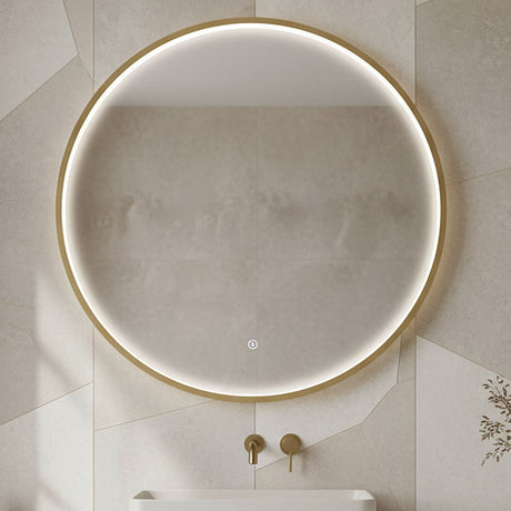 [BLQ742] Quixhill Contemporary Round Inset Framed LED Touch Sensor Mirror - Silo
