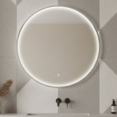 [BLQ743] Quixhill Contemporary Round Inset Framed LED Touch Sensor Mirror - Silo