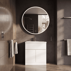 [BLQ752] Quixhill Contemporary Round Inset Framed LED Touch Sensor Mirror - Lifestyle 1