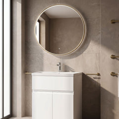 [BLQ752] Quixhill Contemporary Round Inset Framed LED Touch Sensor Mirror - Lifestyle 3