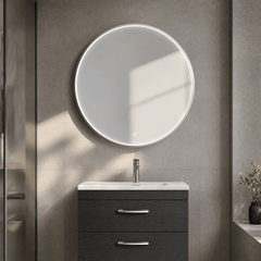 [BLQ753] Quixhill Contemporary Round Inset Framed LED Touch Sensor Mirror - Lifestyle 1