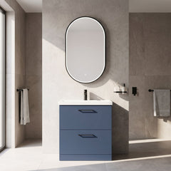 [BLQ761] Quixhill Contemporary Oval Inset Framed LED Touch Sensor Mirror - 800 x 500mm - Lifestyle 1