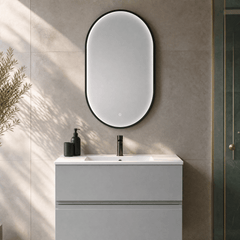 [BLQ761] Quixhill Contemporary Oval Inset Framed LED Touch Sensor Mirror - 800 x 500mm - Lifestyle 2