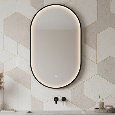 [BLQ761] Quixhill Contemporary Oval Inset Framed LED Touch Sensor Mirror - 800 x 500mm - Silo