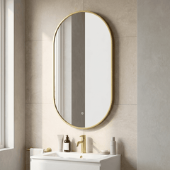 [BLQ762] Quixhill Contemporary Oval Inset Framed LED Touch Sensor Mirror - 800 x 500mm - Lifestyle 2