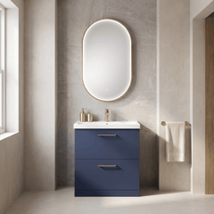 [BLQ762] Quixhill Contemporary Oval Inset Framed LED Touch Sensor Mirror - 800 x 500mm - Lifestyle 3