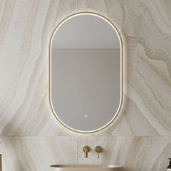 [BLQ762] Quixhill Contemporary Oval Inset Framed LED Touch Sensor Mirror - 800 x 500mm - Silo