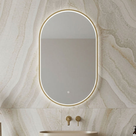 [BLQ762] Quixhill Contemporary Oval Inset Framed LED Touch Sensor Mirror - 800 x 500mm - Silo