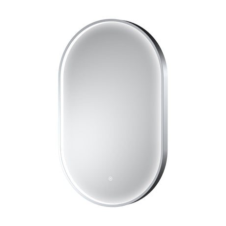 [BLQ763] Quixhill Contemporary Oval Inset Framed LED Touch Sensor Mirror - 800 x 500mm - Cutout
