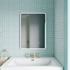 [BMAM603] Talke Soft Square LED Illuminated Touch Sensor Mirror with Demister, 700mm x 500mm - Lifestyle 1