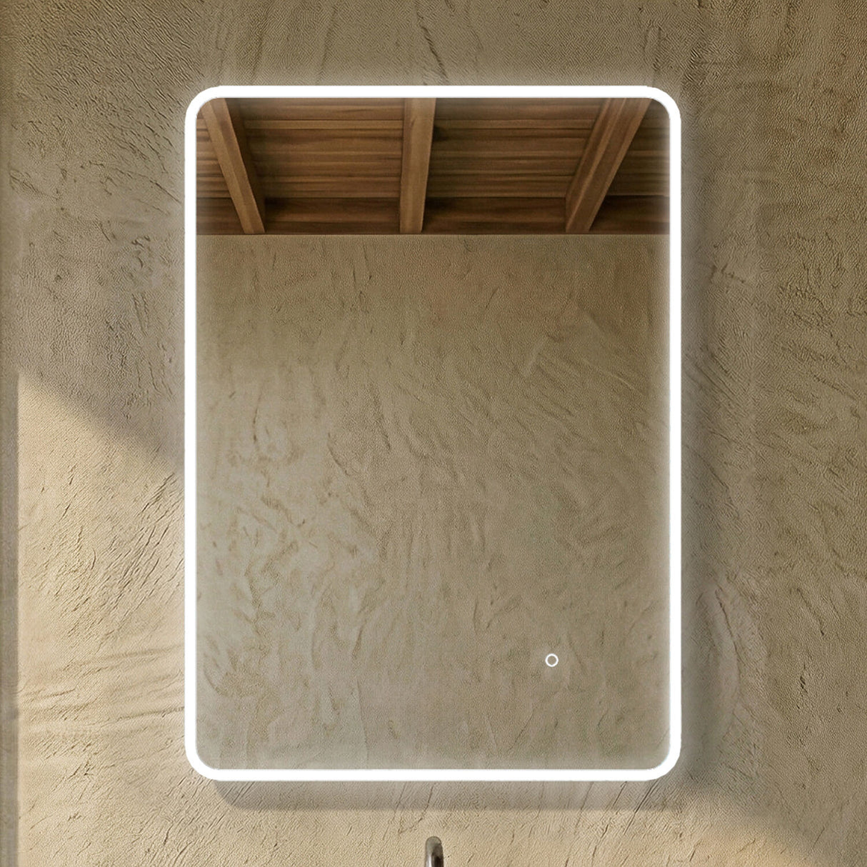 [BMAM603] Talke Soft Square LED Illuminated Touch Sensor Mirror with Demister, 700mm x 500mm - Silo
