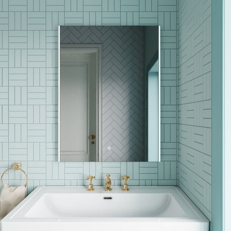 [BMAM604] Talke Rectangular LED Ambient Illuminated Touch Sensor Mirror with Demister, 800 x 600mm - Lifestyle 1