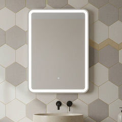 [BMFR703] Quixhill Rectangular LED Illuminated Touch Sensor Framed Mirror with Demister, 700mm x 500mm - Silo