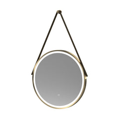 [BMFR712] Quixhill Round LED Illuminated Touch Sensor Framed Mirror with Demister & Strap - Choice of Colour and Size - Cutout