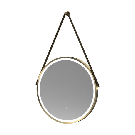 [BMFR712] Quixhill Round LED Illuminated Touch Sensor Framed Mirror with Demister & Strap - Choice of Colour and Size - Cutout