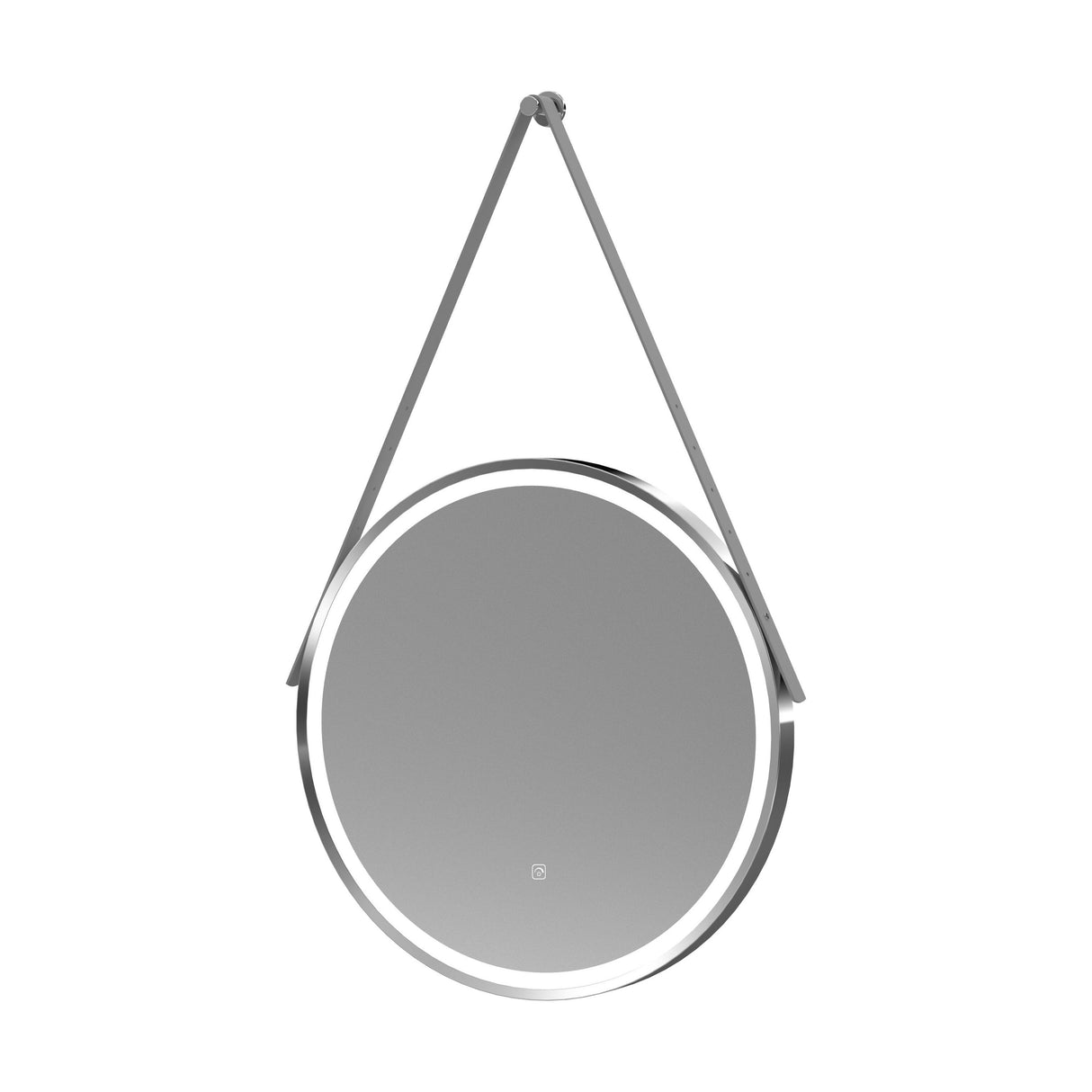 [BMFR713] Quixhill Round LED Illuminated Touch Sensor Framed Mirror with Demister & Strap - Choice of Colour and Size - Cutout