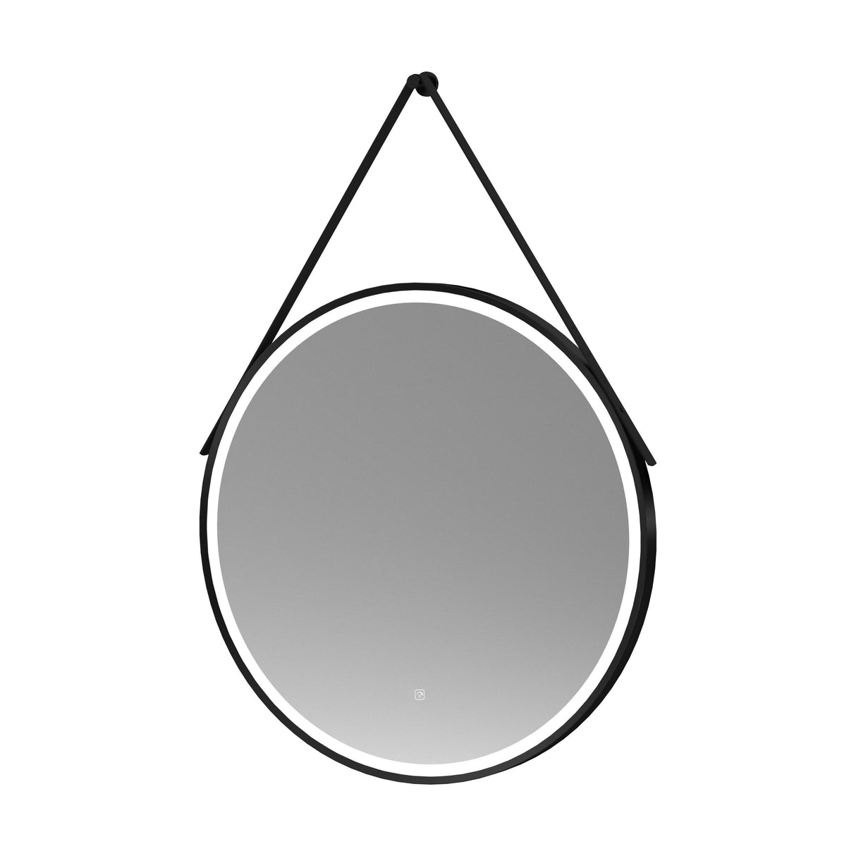 [BMFR721] Quixhill Round LED Illuminated Touch Sensor Framed Mirror with Demister & Strap - Choice of Colour and Size - Cutout