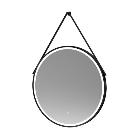 [BMFR721] Quixhill Round LED Illuminated Touch Sensor Framed Mirror with Demister & Strap - Choice of Colour and Size - Cutout
