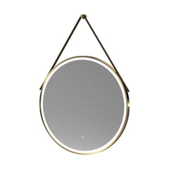 [BMFR722] Quixhill Round LED Illuminated Touch Sensor Framed Mirror with Demister & Strap - Choice of Colour and Size - Cutout