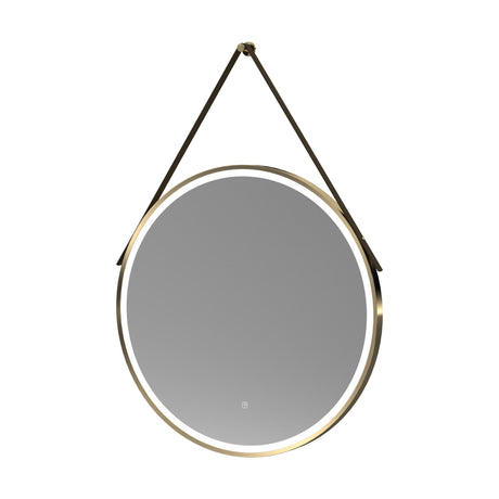 [BMFR722] Quixhill Round LED Illuminated Touch Sensor Framed Mirror with Demister & Strap - Choice of Colour and Size - Cutout