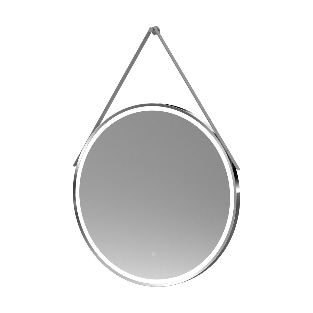 [BMFR723] Quixhill Round LED Illuminated Touch Sensor Framed Mirror with Demister & Strap - Choice of Colour and Size - Cutout