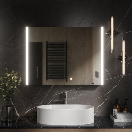 [BMMC094] Talke 2 Door Touch Sensor Mirror Cabinet with Demister & Shaver Socket, 800 x 600mm - Lifestyle 1