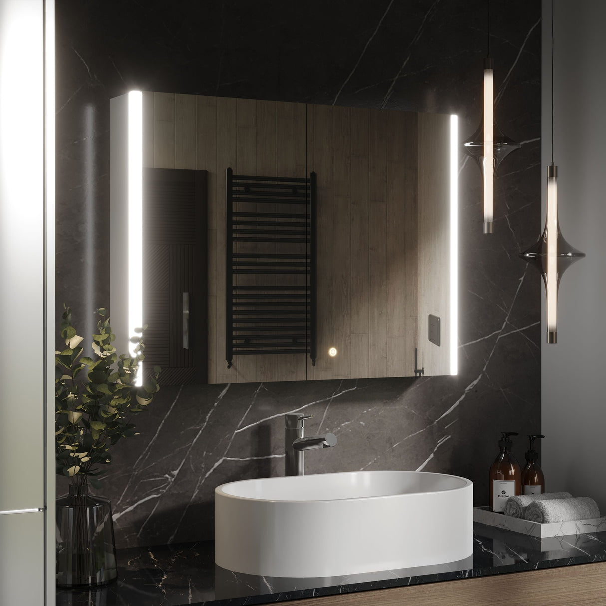 [BMMC094] Talke 2 Door Touch Sensor Mirror Cabinet with Demister & Shaver Socket, 800 x 600mm - Lifestyle 3
