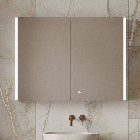 [BMMC094] Talke 2 Door Touch Sensor Mirror Cabinet with Demister & Shaver Socket, 800 x 600mm - Silo