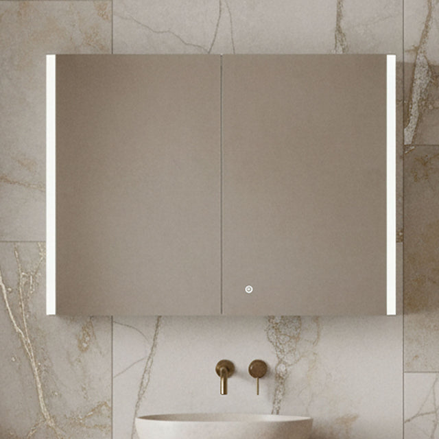 [BMMC094] Talke 2 Door Touch Sensor Mirror Cabinet with Demister & Shaver Socket, 800 x 600mm - Silo