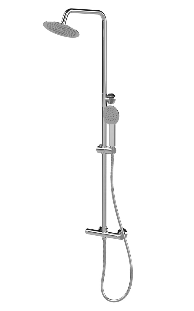 [BRV395E] Balterley Contemporary Round Thermostatic Shower Kit with Fixed Head and Adjustable Handset - Chrome - Cutout