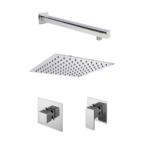 [BSB125ST1] 1 Outlet Luxury Shower Bundle - Stop Tap, Temperature Control, Arm & Head - Chrome - Cutout