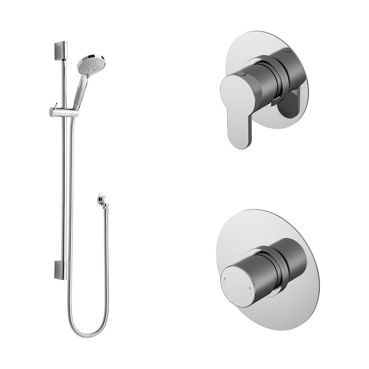 [BSB126ST1] 1 Outlet Luxury Shower Bundle - Stop Tap, Temperature Control & Slide Rail Kit - Chrome - Cutout