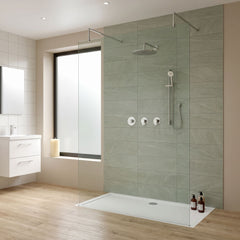 [BSB128ST2] 2 Outlet Concealed Valves Shower Bundle with Slide Rail Kit, Wall Mount Arm & Head - Chrome - Lifestyle 1