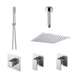 [BSB130ST2] 2 Outlet Concealed Valves Shower Bundle with Handset, Ceiling Mount Arm & Head - Chrome - Cutout