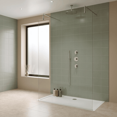 [BSB131ST2] 2 Outlet Concealed Valves Shower Bundle with Handset, Ceiling Mount Arm & Head - Chrome - Lifestyle 1