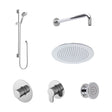 [BSB134ST3] 3 Outlet Concealed Valves Shower Bundle with Slide Rail Kit, Wall Mount Arm, Head & Body Jet- Chrome - Cutout