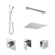[BSB135ST3] 3 Outlet Concealed Valves Shower Bundle with Slide Rail Kit, Wall Mount Arm, Head & Body Jet- Chrome - Cutout