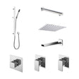 [BSB137ST3] 3 Outlet Concealed Valves Shower Bundle with Slide Rail Kit, Wall Mount Arm, Head & Bath Spout- Chrome - Cutout