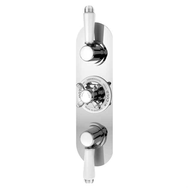 [BSBATR02] Traditional Concealed Triple Thermostatic Shower Valve with 2 Outlets - Chrome Finish by Balterley - Cutout