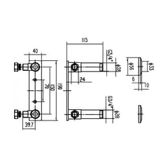 [BSBB313] Fast Fit Bracket for Bar Valve - Chrome - Technical Drawing