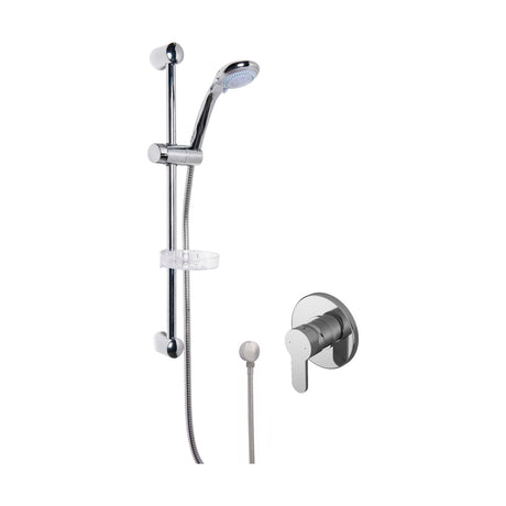 [BSBR04MV1] Pride Shower Bundle Concealed Round Manual Valve & Multi Function Handset Slide Rail Kit - Chrome Balterley - Cutout