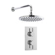 [BSBR09TW1] Shower Bundle Concealed Round Twin Valve, Arm & Head Kit - Chrome Balterley - Cutout