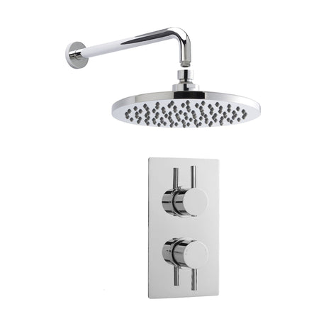[BSBR09TW1] Shower Bundle Concealed Round Twin Valve, Arm & Head Kit - Chrome Balterley - Cutout
