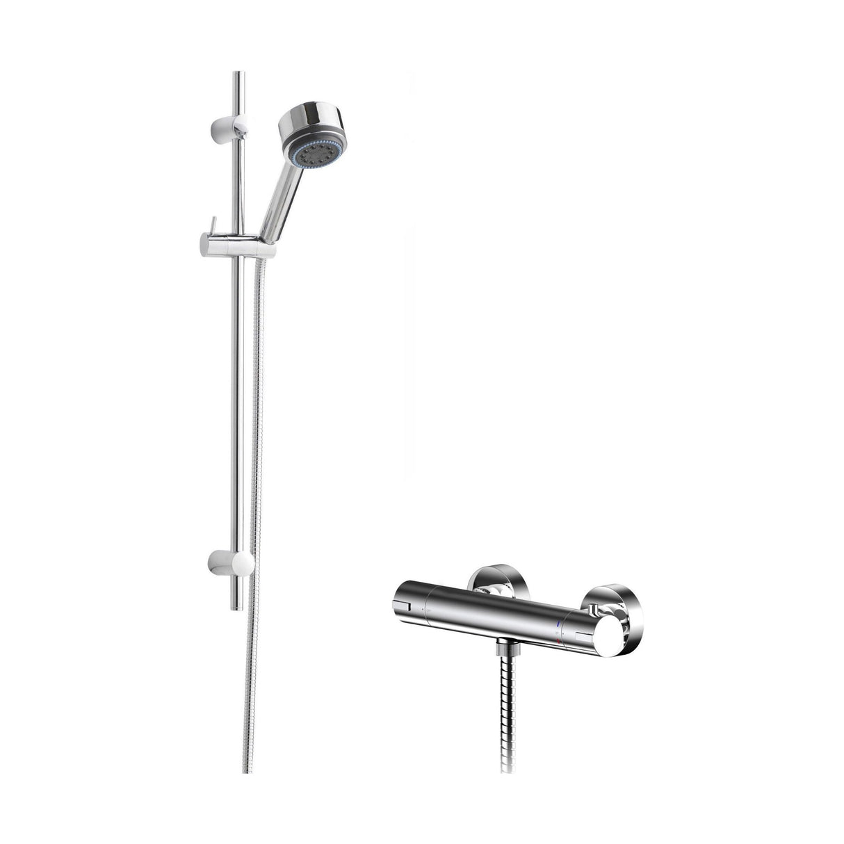 [BSBR101BV1] Current Round Bar Valve & Linear Slide Rail Kit Shower Set - Chrome - Balterley - Cutout