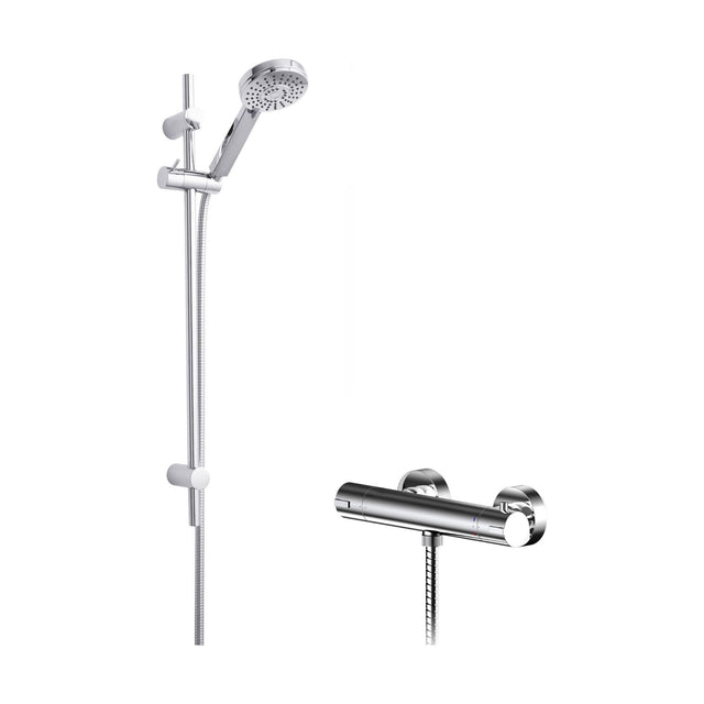 [BSBR102BV1] Current Round Bar Valve & Water Saving Slide Rail Kit Shower Set - Chrome - Balterley - Cutout