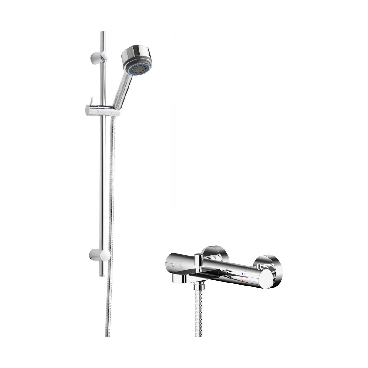 [BSBR113BV2] Current Wall Mount Thermostatic Bath Shower Mixer Tap with Linear Slide Rail Kit - Chrome - Balterley - Cutout