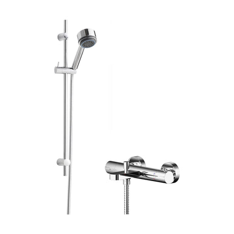 [BSBR113BV2] Current Wall Mount Thermostatic Bath Shower Mixer Tap with Linear Slide Rail Kit - Chrome - Balterley - Cutout